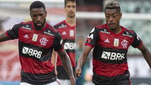 Gerson e Bruno Henrique Reprodução site do Flamengo